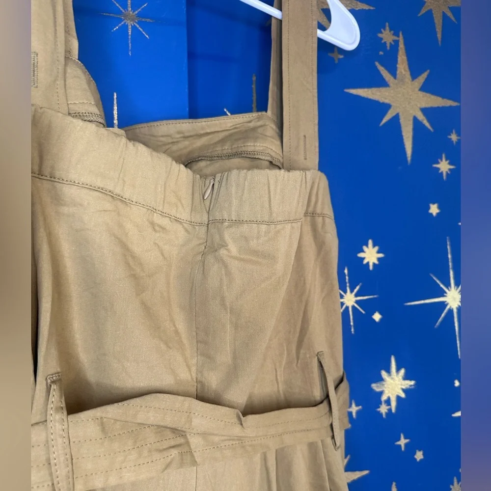 NWT Cider Cotton Mid Rise Utility Jumpsuit with Belted Waist L - Picture 10 of 12